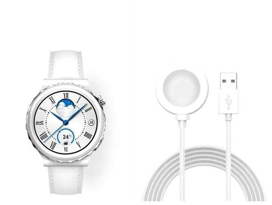 Смарт часы HUAWEI WATCH GT 3 PRO WHITE LEATHER STRAP (FRIGGA-B19V)